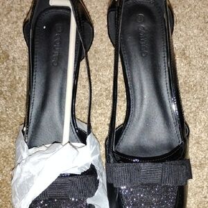 Elegant Black Glitter Heels by Compo